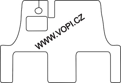 Koberec do kabíny Peugeot Boxer obytné auto 1989 - 1994 Royalfit s cípom medzi sedadlami (1326)